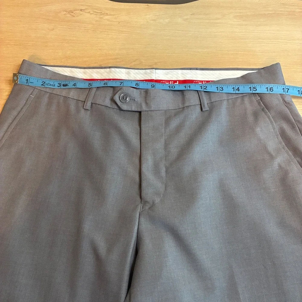 Grey Slim Fit 2 Piece Suit Set Mens Size 40R Single Breasted Two Button MT-001